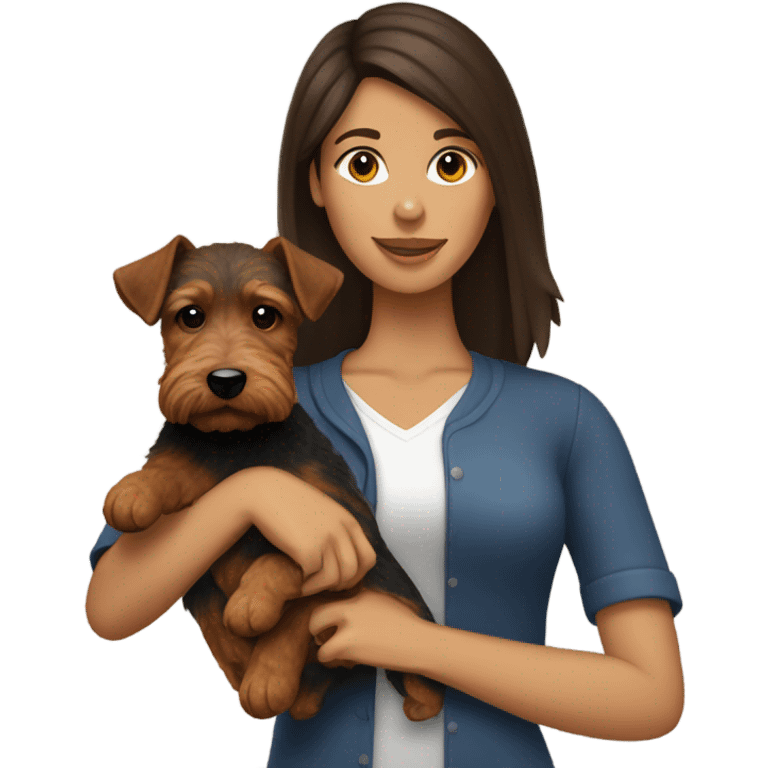 Brunette with welsh terrier emoji