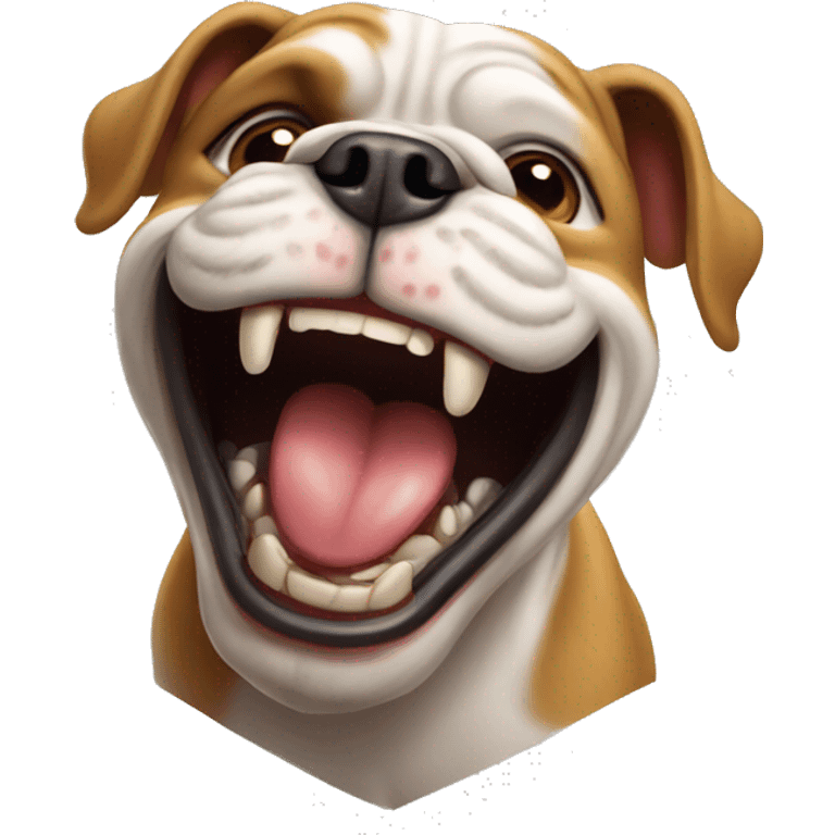 Bulldog laughing  emoji