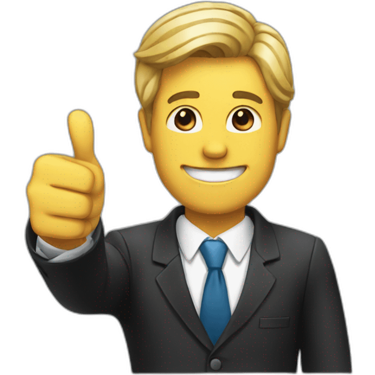 man in suit with thumb up  emoji