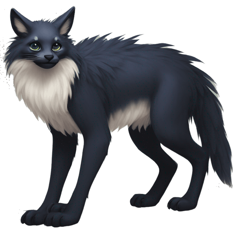  Cute Edgy Realistic Rare Fantasy Fluffy Slim Vernid-Trico-Melprin-species by LiLaiRa, by Falvie, full body emoji