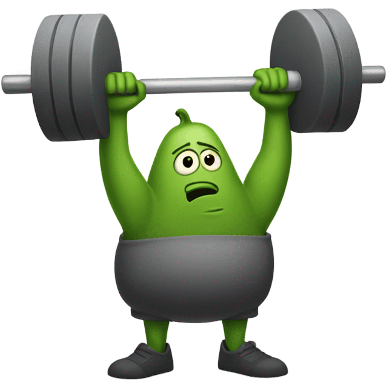 Pickle lifting weights emoji