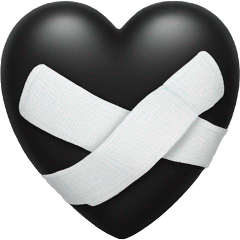 Black heart with white bandage  emoji