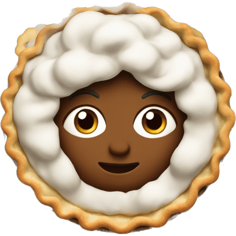 Pie with cute girly face emoji