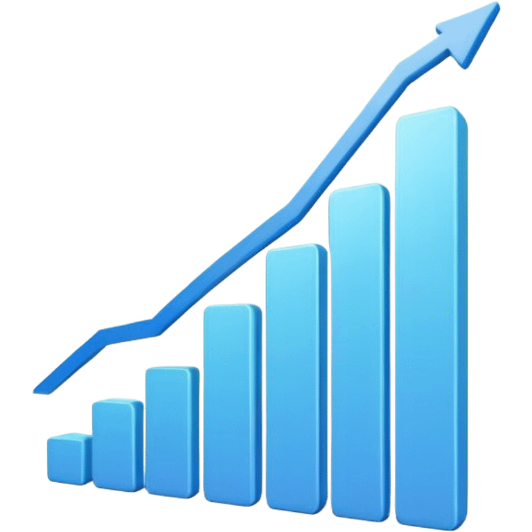 Cinematic realistic 3d growing graph emoji