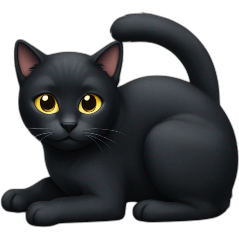 Black Cat working emoji