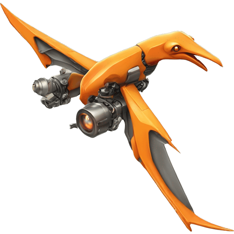 orange Pterodactyl robot mechanical laser eyes emoji