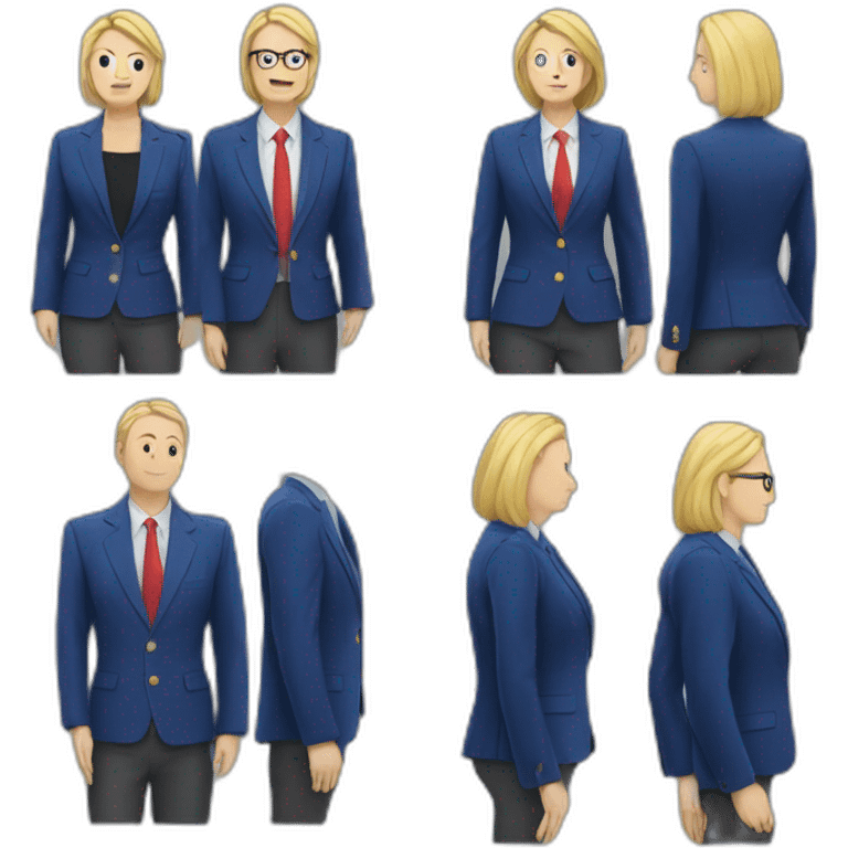 France Marine Lepen political blue blazer emoji