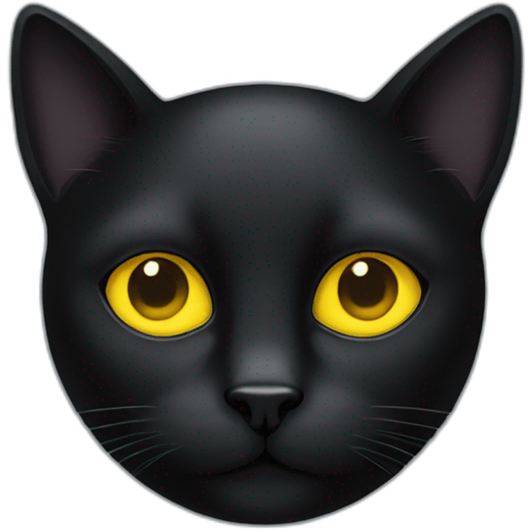 black cat face with yellow eye emoji