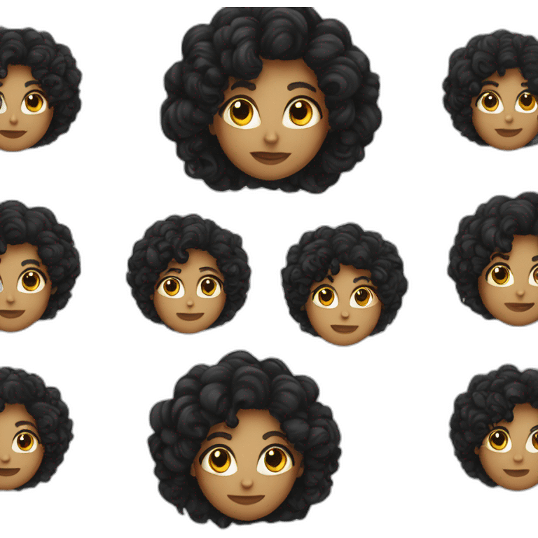 a woman with black snd curly hair saiyng no emoji