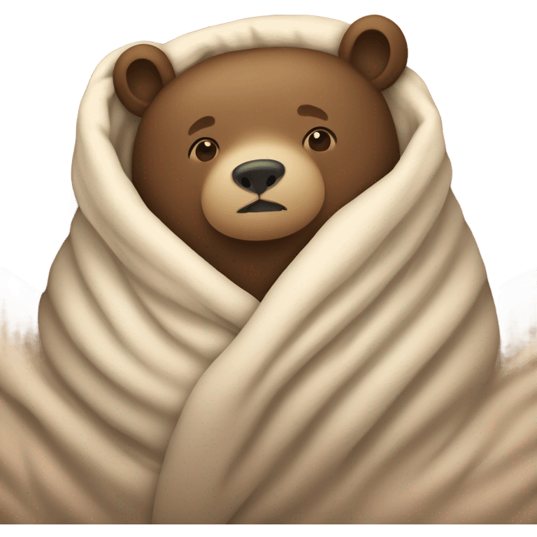 bear cozy in blanket emoji