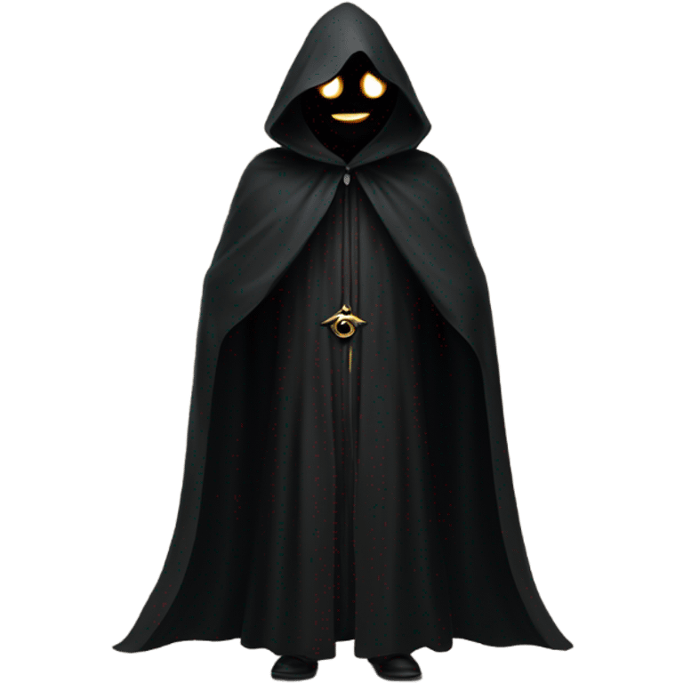 illuminati shadow figure standing in black cloak with all seeing eye symbol emoji