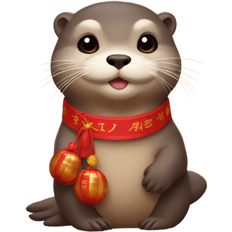 Otters on Korean Lunar New Year emoji