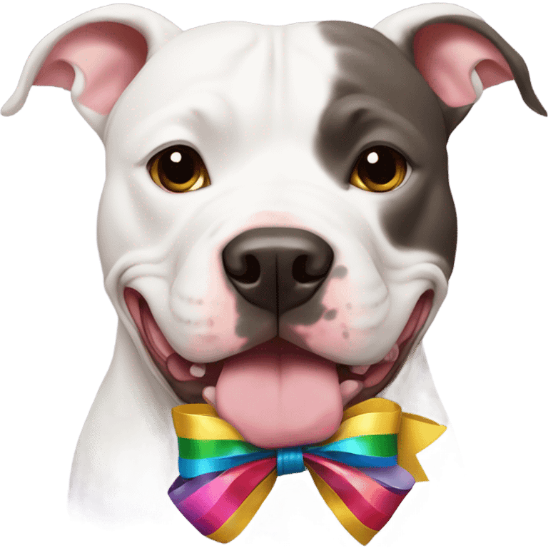 pitbull dog with bows emoji