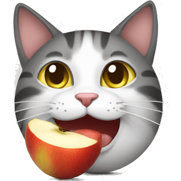 cat eat a apple emoji