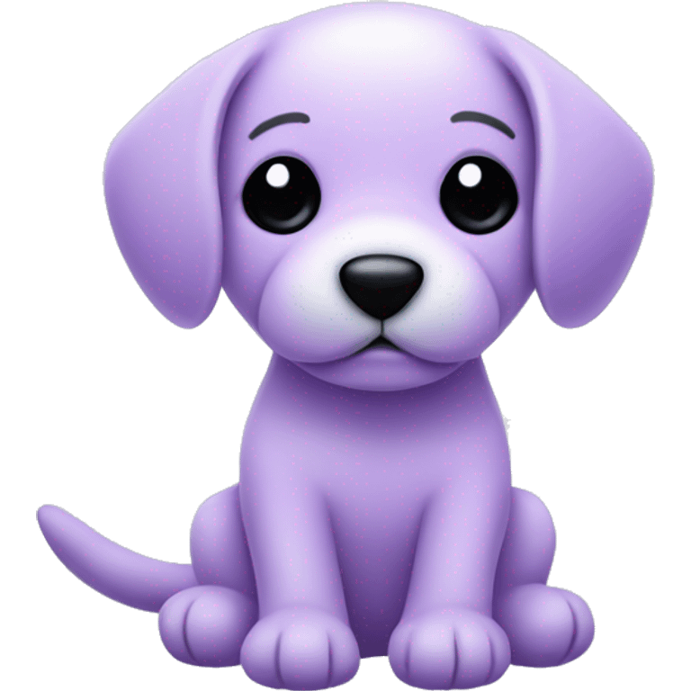 cute chibi all light purple stuffed puppy toy with floppy ears and black dot eyes and a nose made of thread emoji