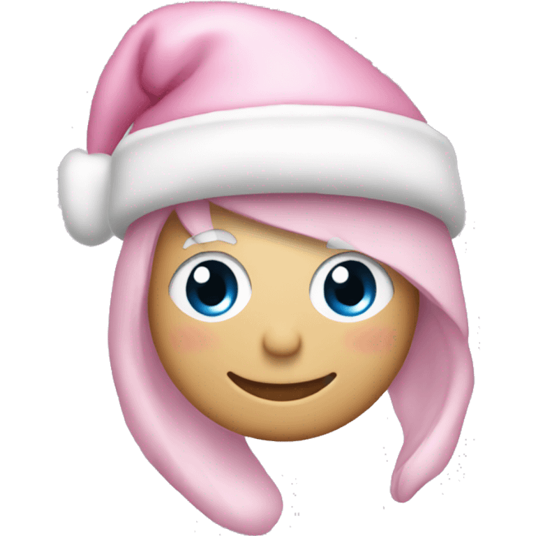 Light pink Santa hat with sparkly snowflakes  emoji