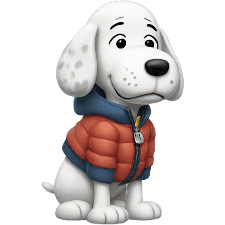 Snoopy wearing a puffer jacket  emoji