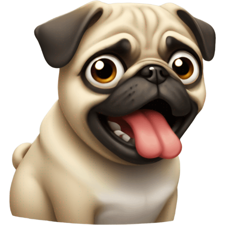 Pug panicking emoji