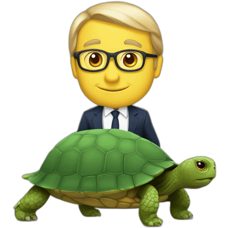 Tortue sur la tête de macron emoji