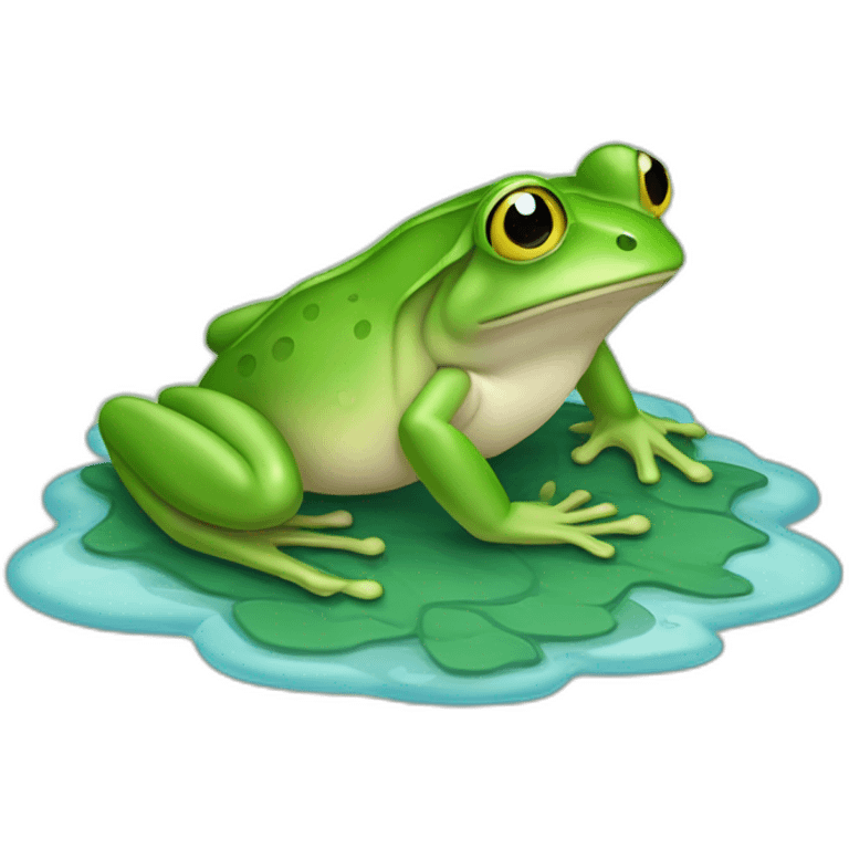 Une grenouille qui prendbain emoji