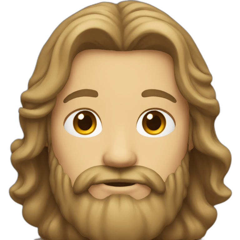 English man with long hair and beard emoji