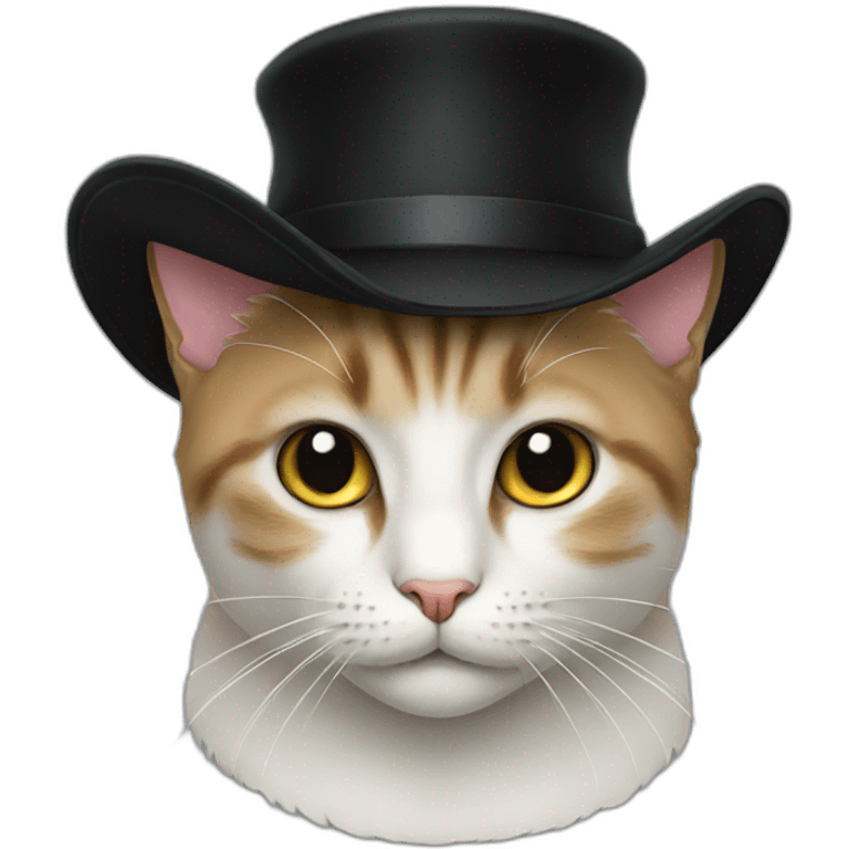 Cat with black hat  emoji