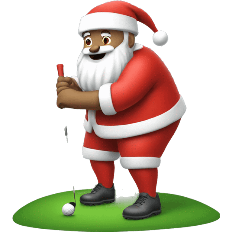 Santa playing golf emoji