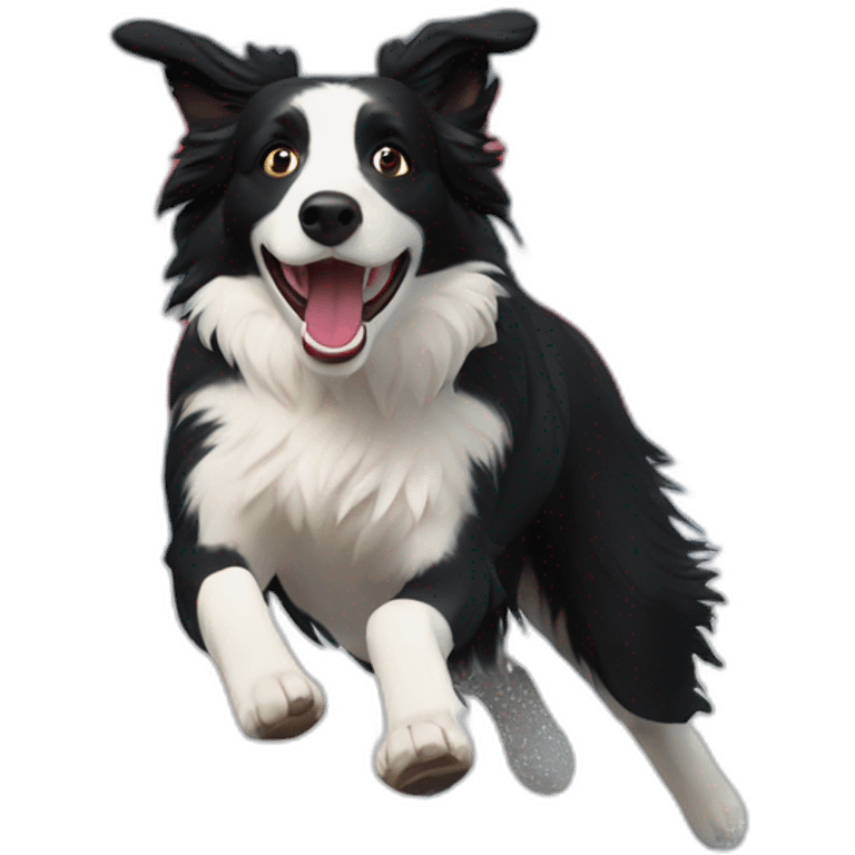 Border collie doing slalom emoji