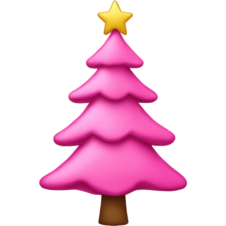 Cute pink Christmas tree emoji