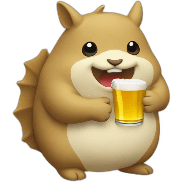 Pikashu qui bois un bière emoji