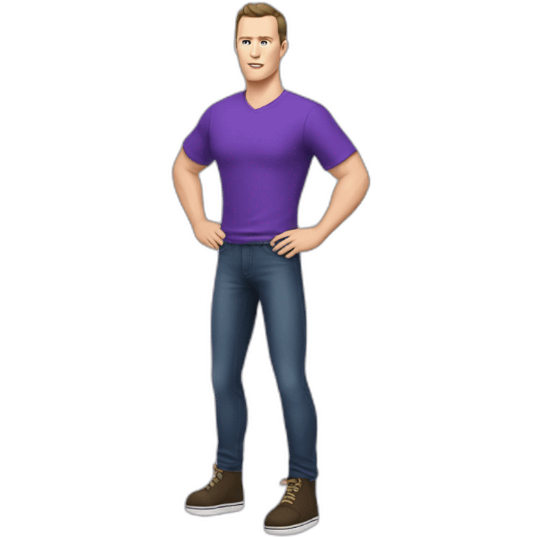 Jonathan Toews wearing a purple shirt and jeans  emoji