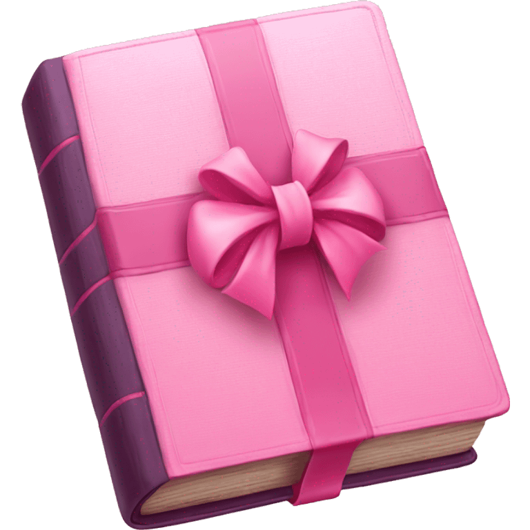 A pink Bible with a bow emoji