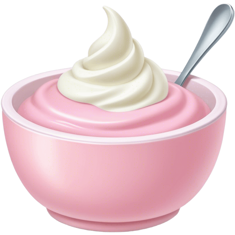 Pastel pink yogurt bowl emoji