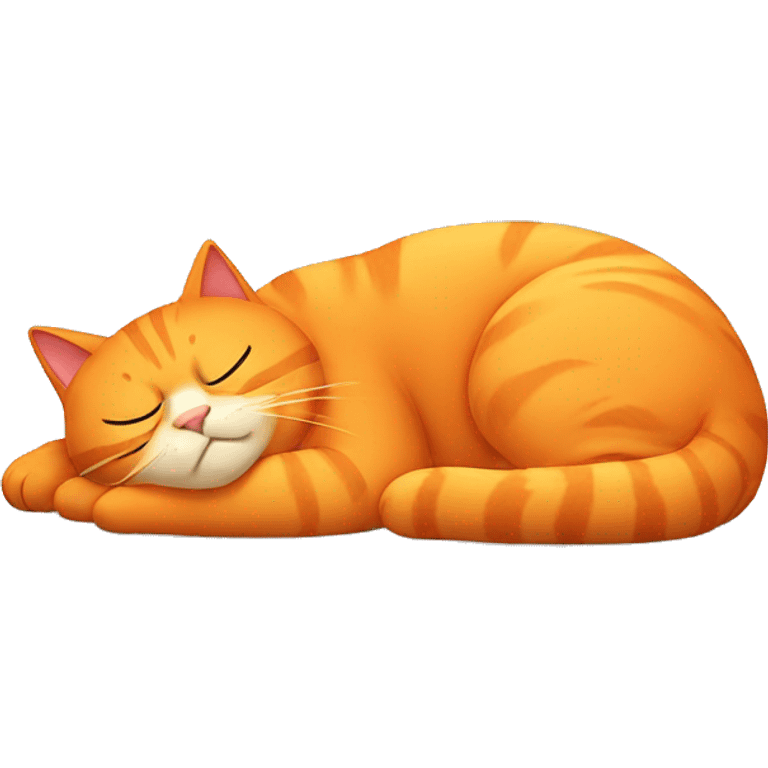 Orange fat cat taking a nap emoji