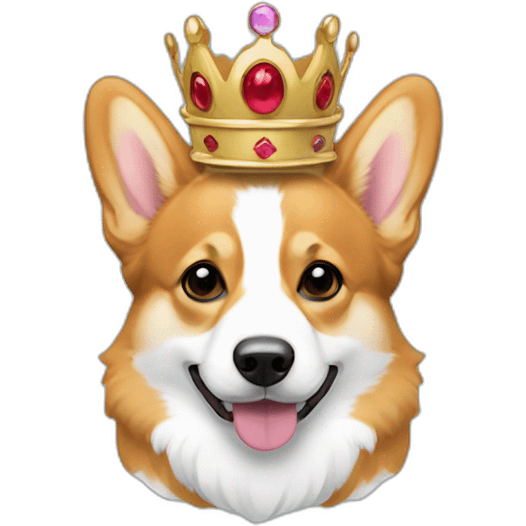 Corgis avec une couronne sur la tete emoji