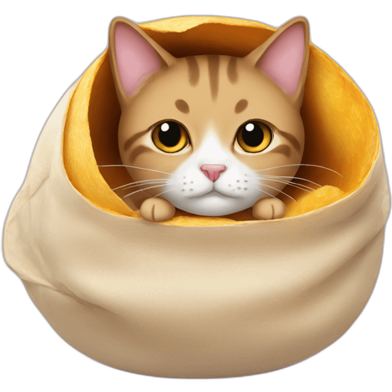 A cat in a burrito emoji