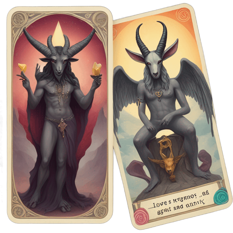 Baphomet and the lovers card emoji