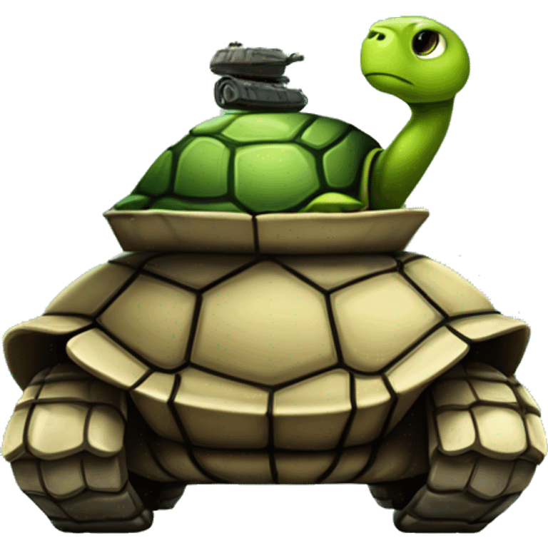 The classic turtle sticker with a tank barrel sticking out of its head emoji