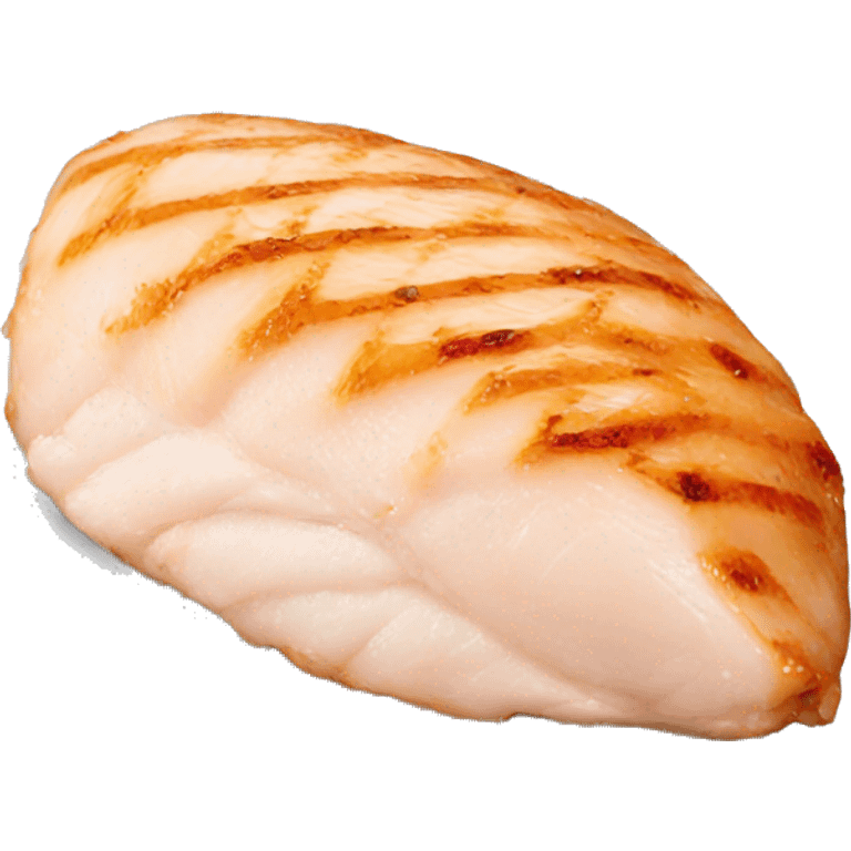 A single chicken breast fillet on a white background emoji