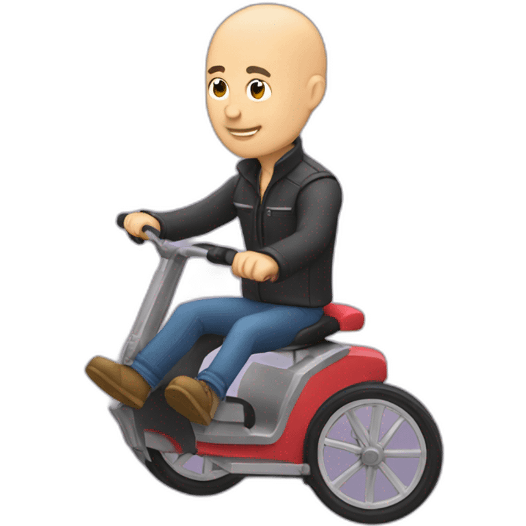 Bald man riding monowheel emoji