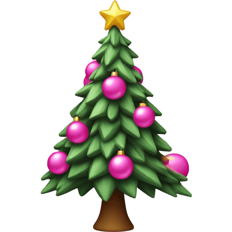 Christmas tree with pink decorations  emoji