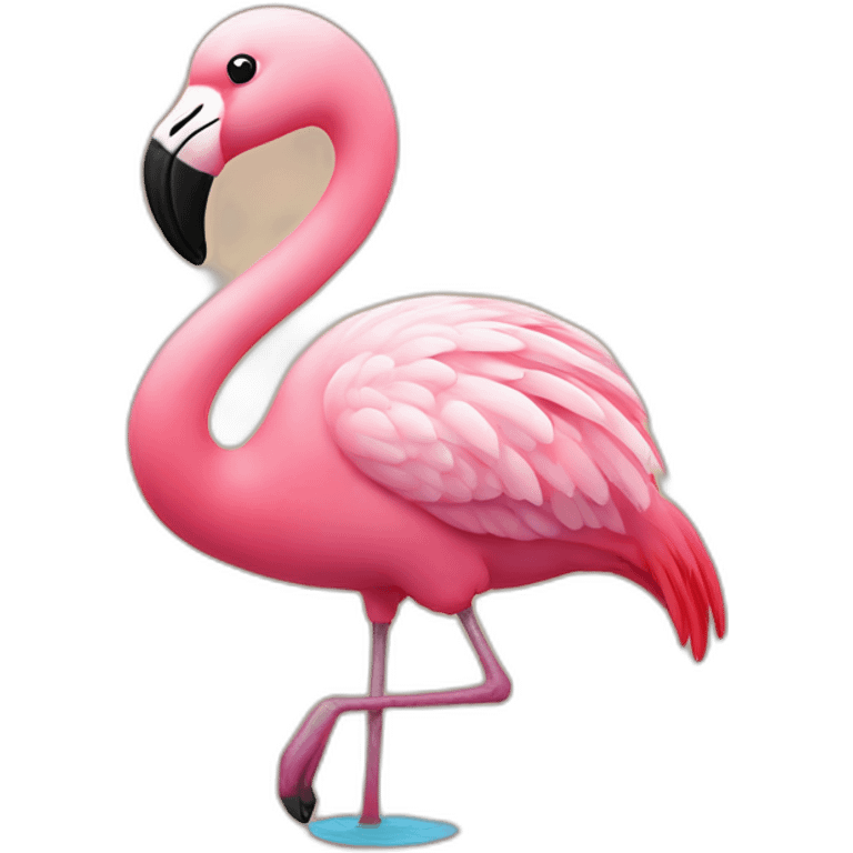 Cute little chubby Flamingo emoji