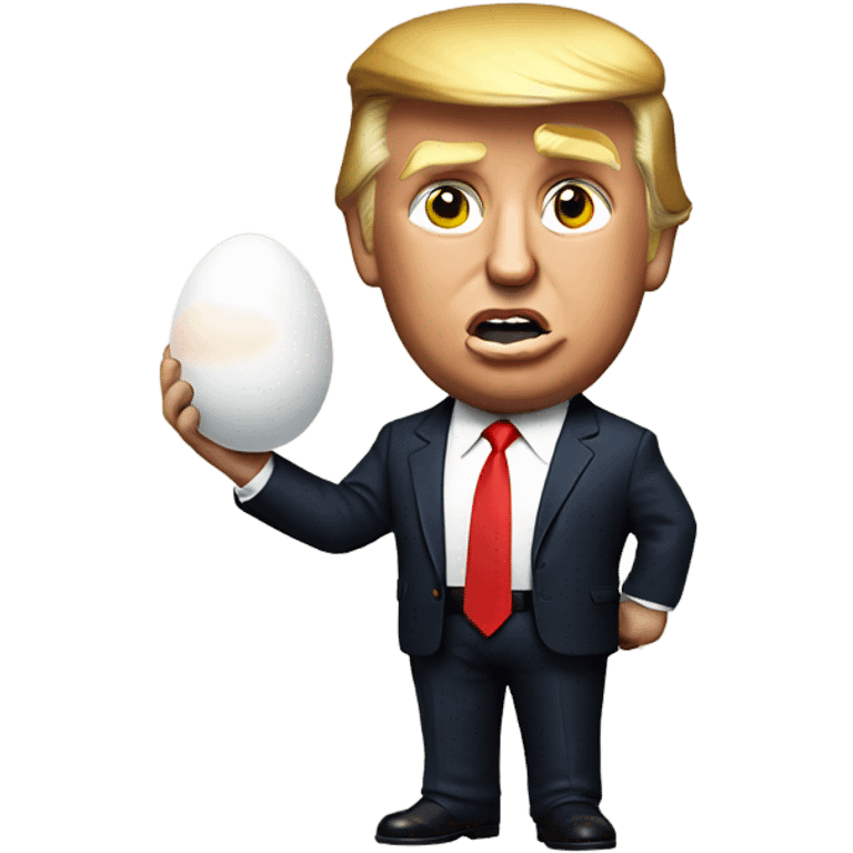 donald trump with a egg in his hand emoji