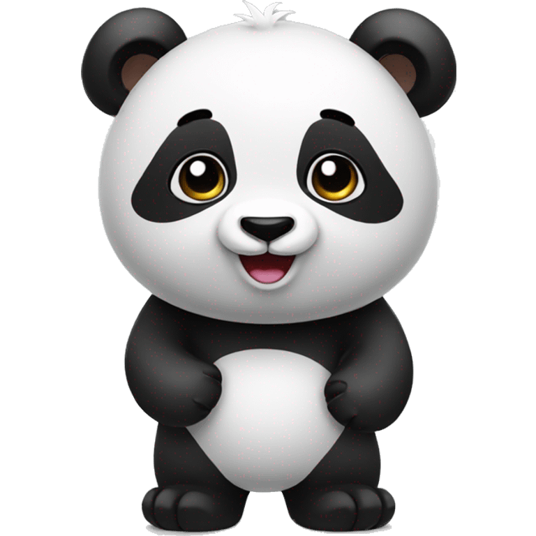 Cute panda saying hello emoji