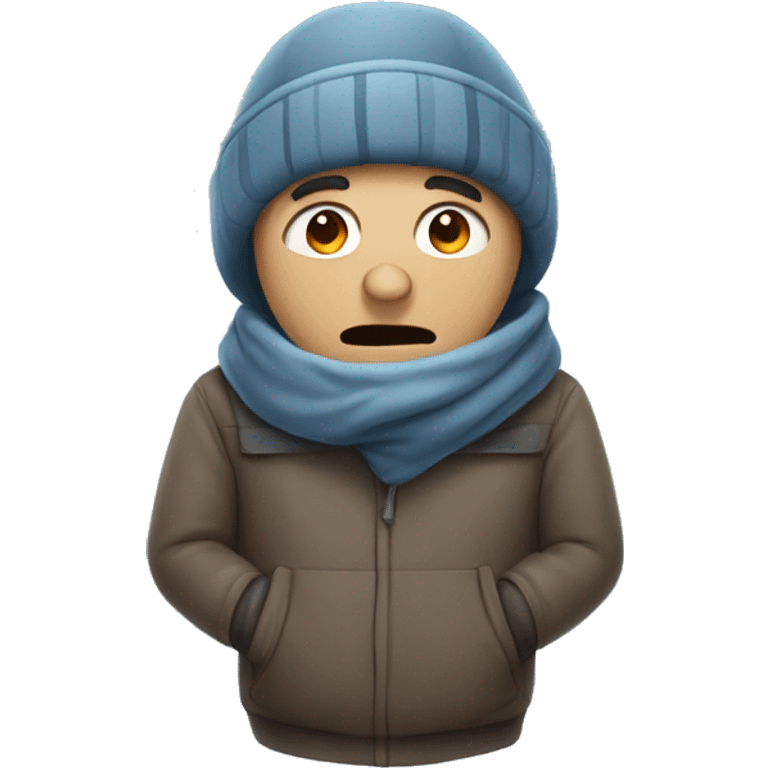 man freezing in the cold emoji