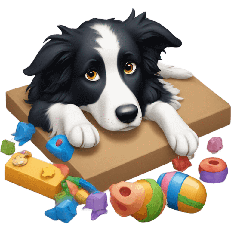 Bored border collie emoji