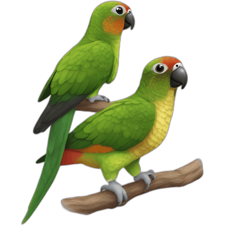 Merun bellied Green cheek conure and a girl emoji