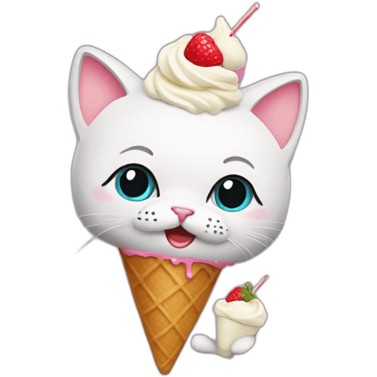 Cat with ice cream  emoji