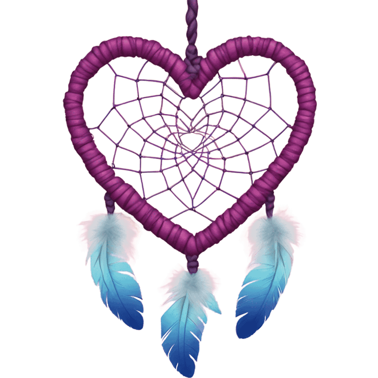 Pink ombre heart shaped dream catcher  emoji