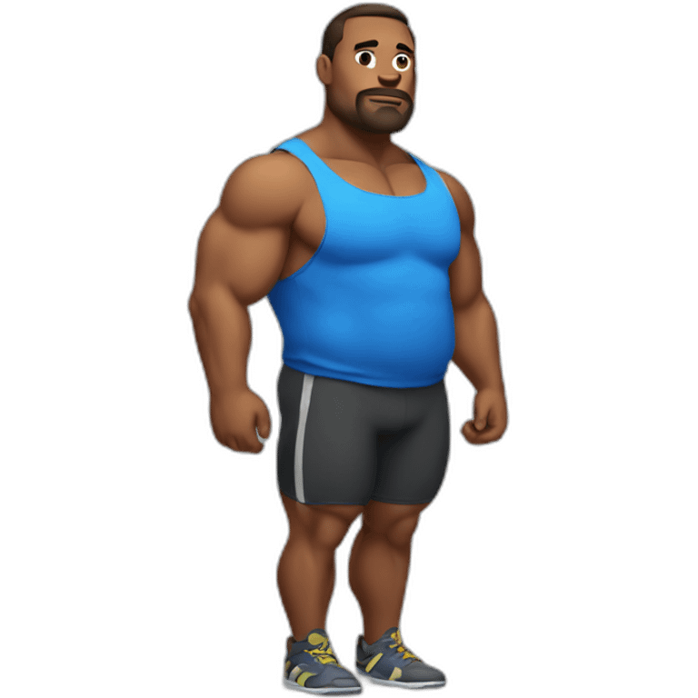 muscular man with a fat belly emoji